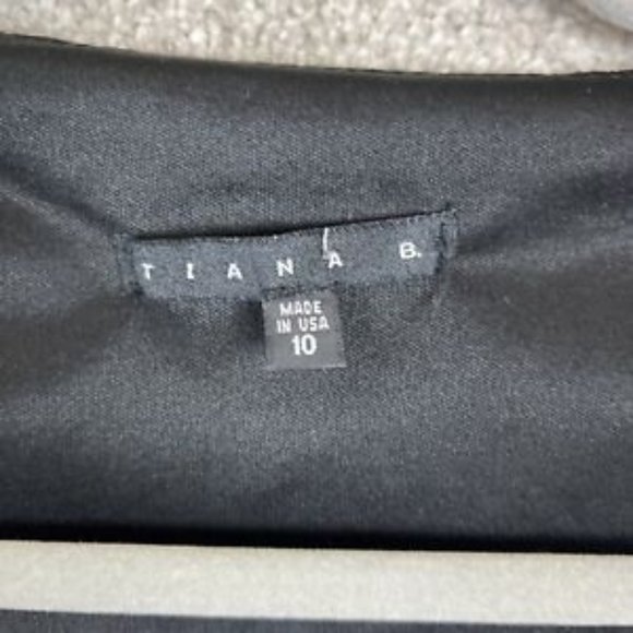 Tiana B Dress Womens 10 Black Lace Sleeveless Lined Knee Length Stretch- 8432 - Picture 7 of 12